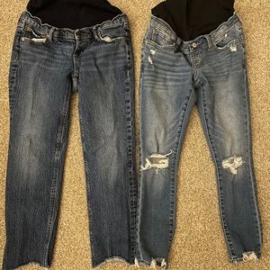 2 PAIRS MATERNITY JEANS ABERCROMBIE AND GAP